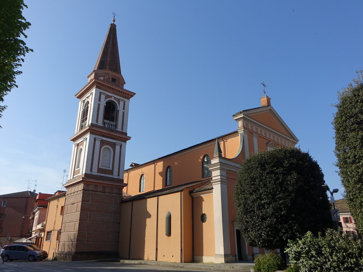 Campogalliano, Pfarrkirche Sant Orsola, erbaut im 18. Jahrhundert (12.04.2024)