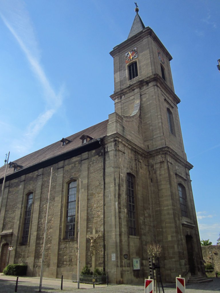 Bad Neustadt a. d. Saale, Stadtkirche Maria Himmelfahrt, erbaut von 1798 bis 1834 
durch Hofarchitekt Andreas Grtner (16.06.2012)
