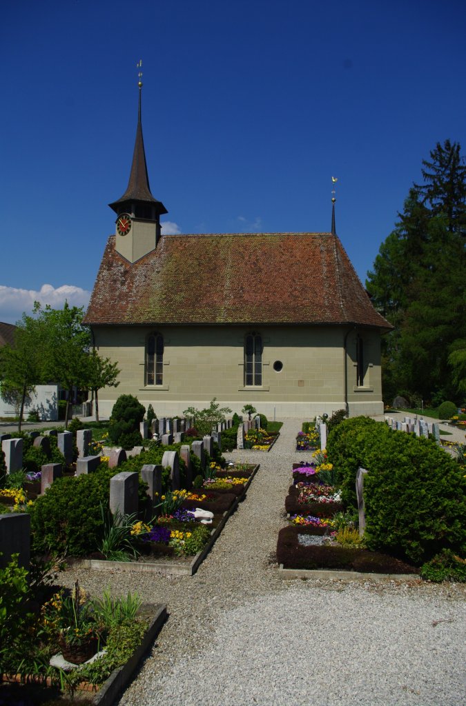 Btterkinden, Ref. Kirche, erbaut 1664 von Abraham I. Dnz, Berner Mittelland 
(18.04.2011)