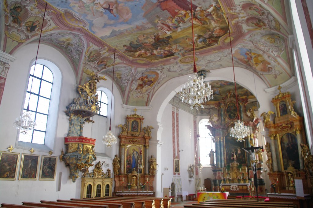 Bichlbach, St. Lorenz Kirche, Fresken von F. A. Zeiller von 1778 bis 1785 (01.04.2013)