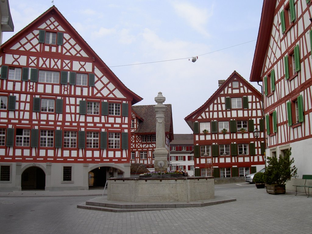 Blach, Marktplatz mit Brunnen (18.04.2010)