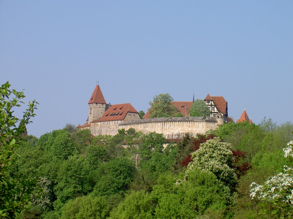 Coburg, Veste, erbaut ab dem 11. Jahrhundert, eine der grten Burgen in Deutschland (29.04.2007)