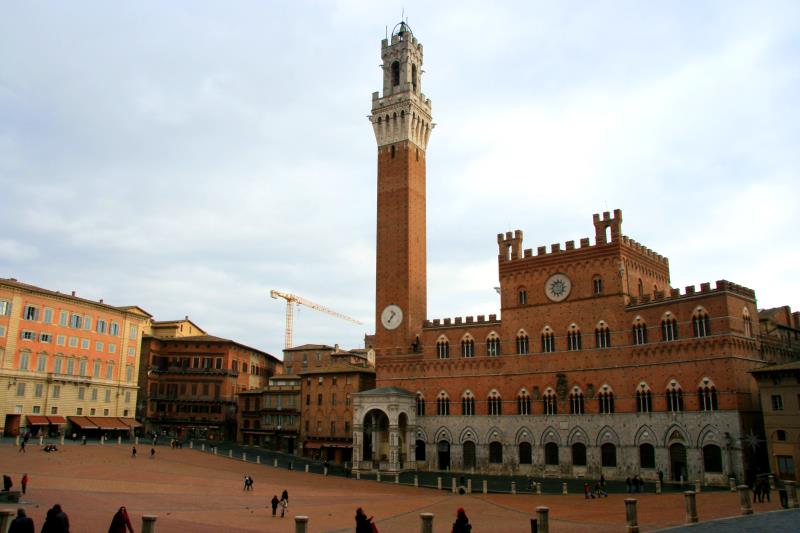 Der Piazza del Campo in Siena; 13.01.2012
