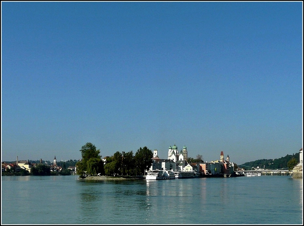 Die Altstadt von Passau liegt auf einer schmalen Halbinsel am Zusammenfluss von Inn und Donau. 12.09.2010 (Jeanny)
