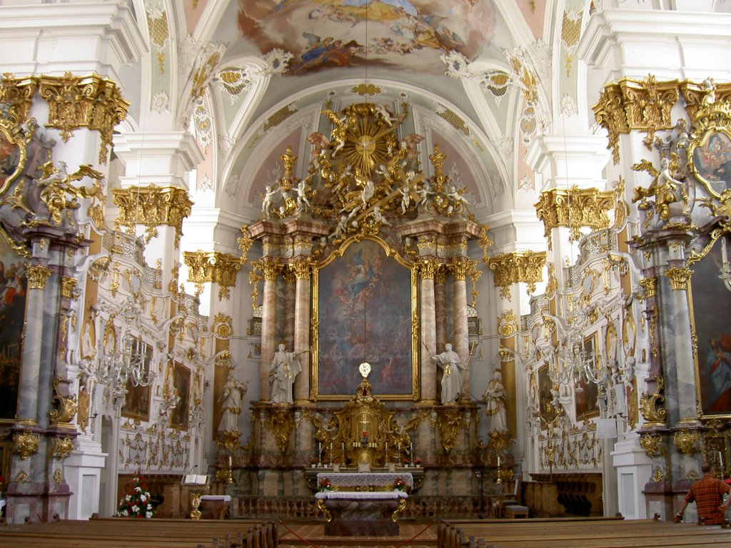 Dillingen, Studienkirche Maria Himmelfahrt, Altre von Johann Georg Bergmller und 
Johann Michael Fischer (24.06.2007)