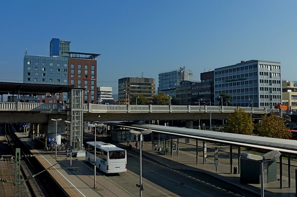Freiburg im Breisgau, Blick von der Wiwili-Brcke auf das Bahnhofsviertel, Sept.2011