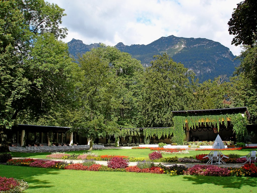 Garmisch-Partenkirchen, Blick in den Kurpark, Aug.2006