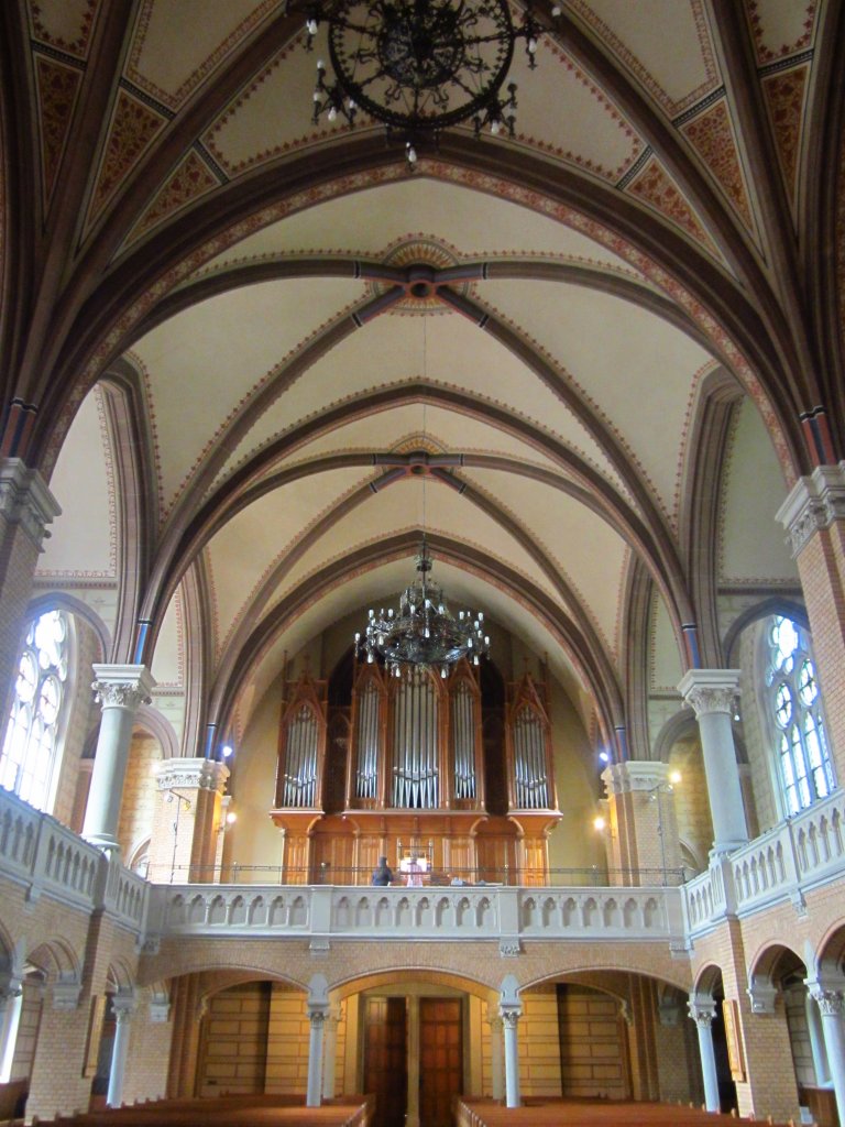 Heidenheim, Innenraum der Pauluskirche, Rieger Orgel von 1898 (21.06.2012)