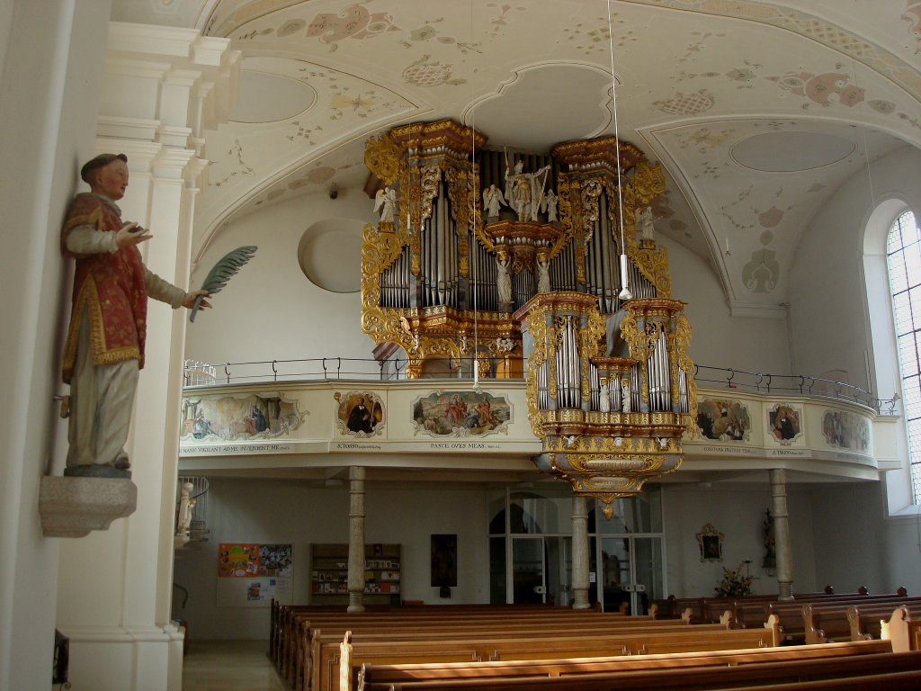 Horb am Neckar, die prachtvolle Orgel in der Stiftskirche  Zum Heiligkreuz , Okt.2010