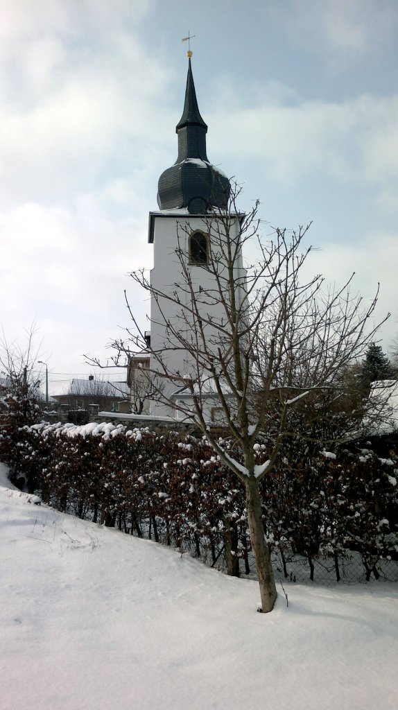 Kirche von Pahren im Winter. Foto 21.02.2013