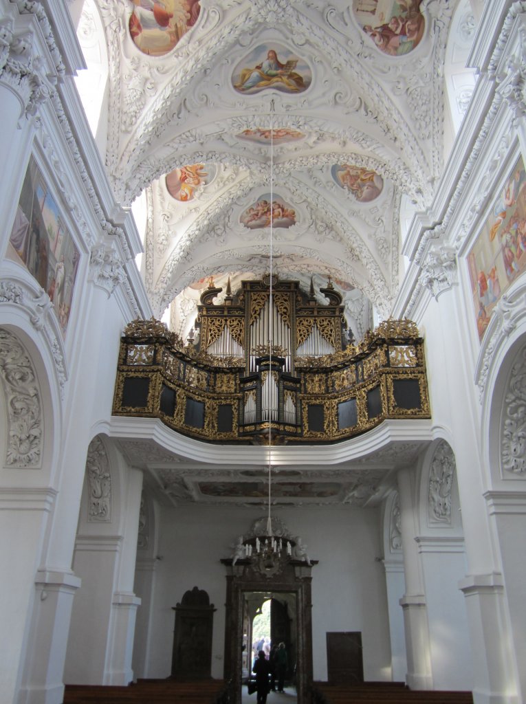 Klosterkirche Maria Himmelfahrt in Baumgartenberg, Freundt Orgel von 1662, 1780 berbaut vom Orgelbauer Franz Lorenz Richter (21.04.2013) 
