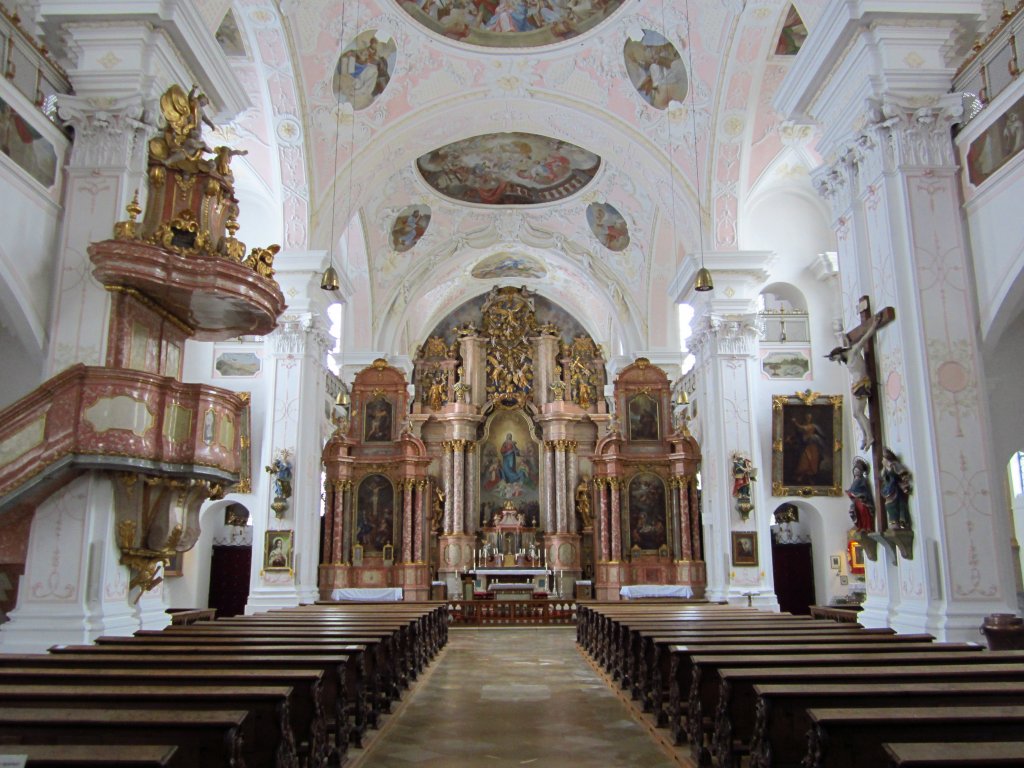 Klosterkirche Pielenhofen, barocke Ausstattung, Deckengemlde von Jacob Carl 
Stauder, Kreis Regensburg (17.02.2012)