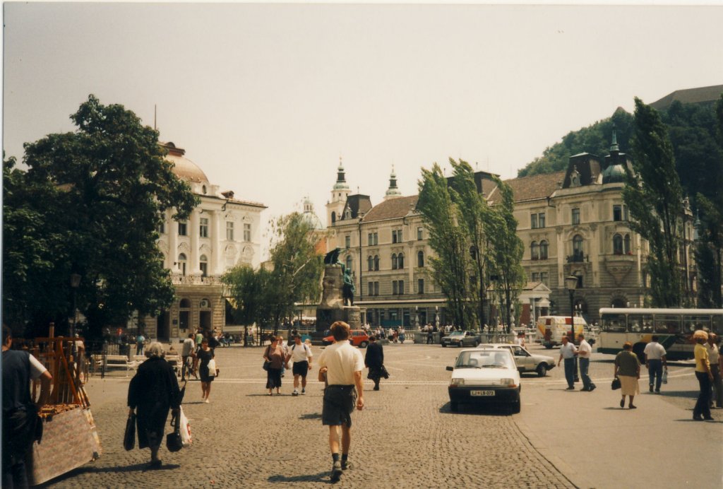 Ljubljana, Presernov trg. (Juli 1996)