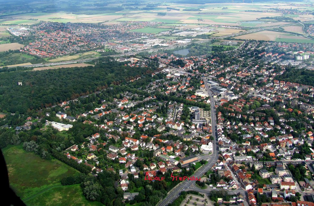 Luftaufnahme Peine vom August 2010, Celler Strae, Herzberg, Autobahn A2, Stederdorf