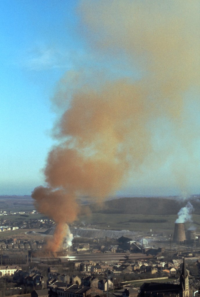 Luxemburg, Htte und Stahlwerk Rodange. Scan eines Dias aus dem Jahr 1975.