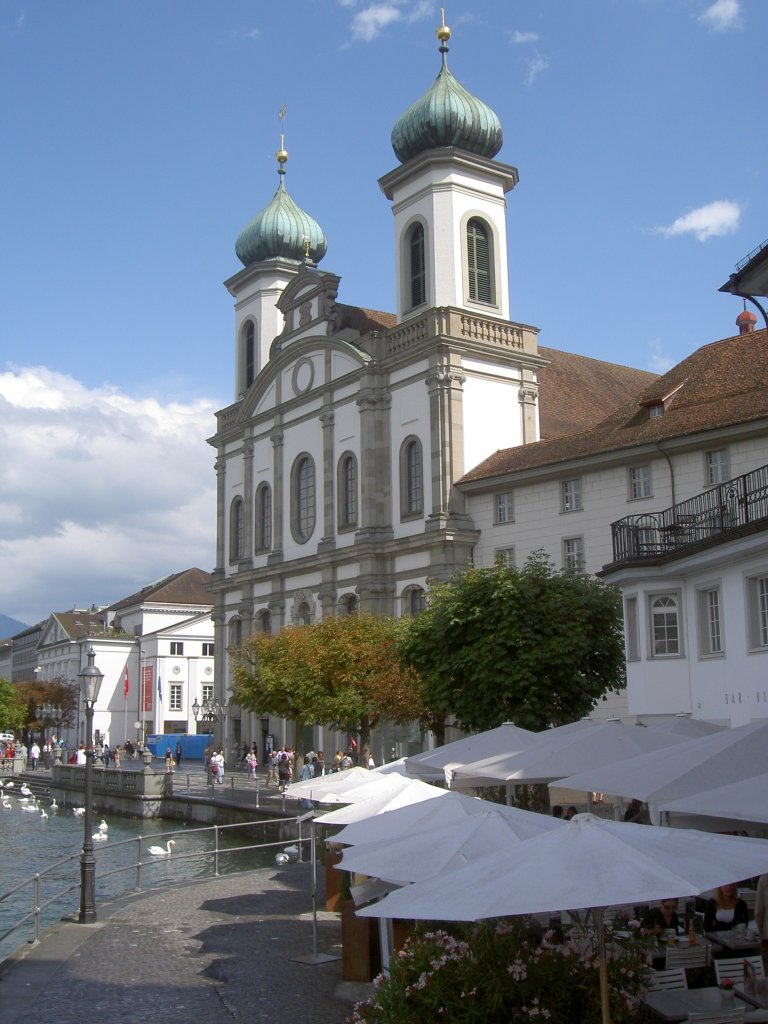 Luzern, Jesuitenkirche St. Franz Xaver, erbaut von 1666 bis 1677 (08.08.2010)
