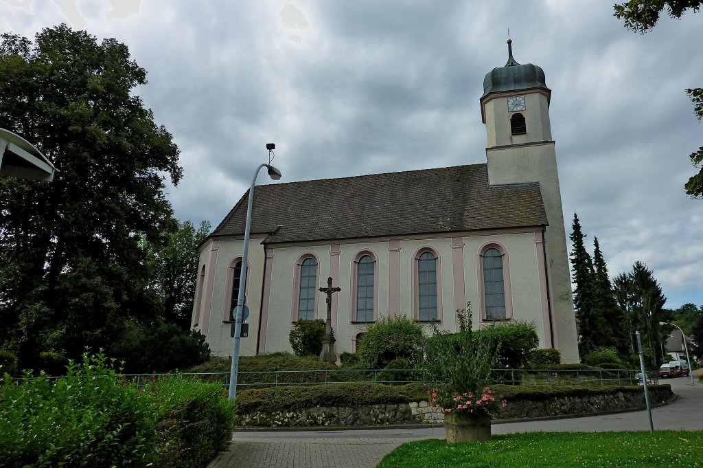 Merzhausen bei Freiburg, die katholische St.Gallus-Kirche, erbaut 1759-65, Aug.2011