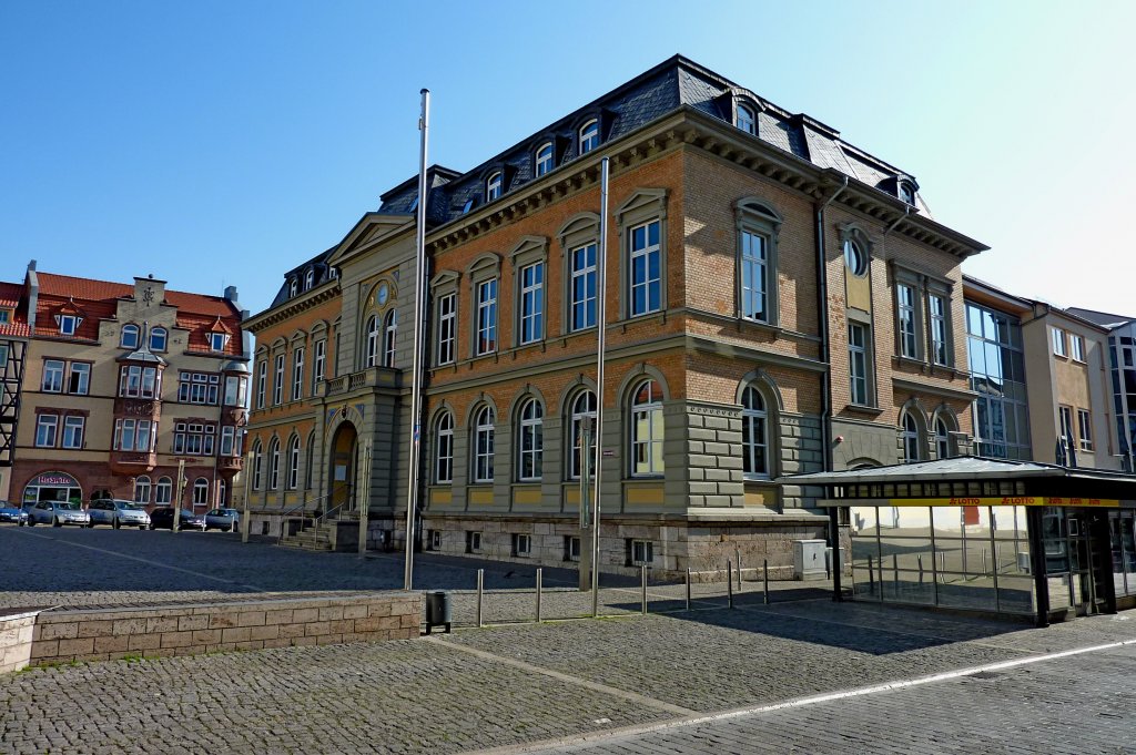 Mhlhausen, das ehemalige Postgebude am Obermarkt, Mai 2012