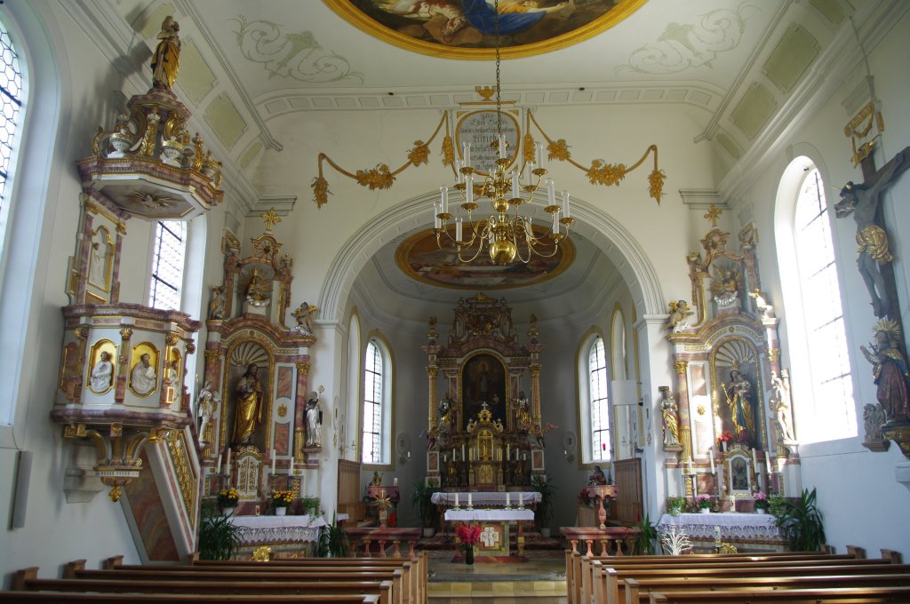 Ollarzried, St. Ulrich Kirche, erbaut von 1797 bis 1802 (03.09.2011)