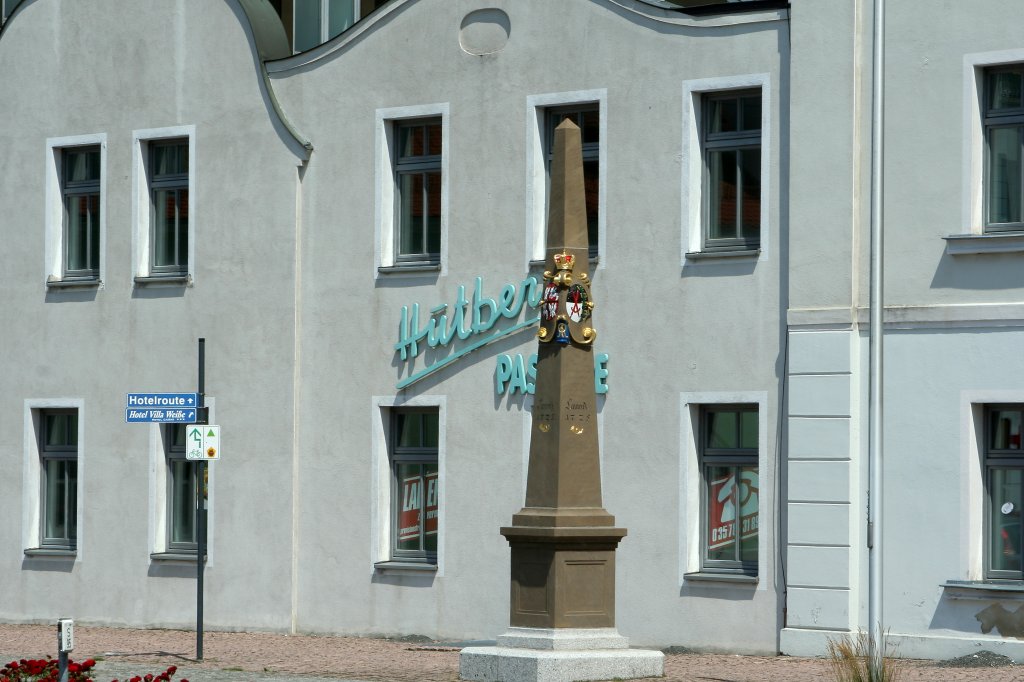 Postmeilensule auf dem Bnischplatz in Kamenz, aufgenommen am 01.07.2011