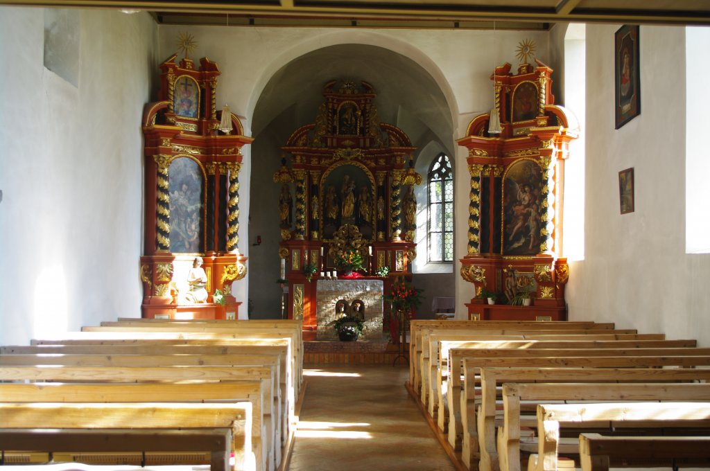 Rauns, St. Cosmas und Damian Kirche, Altre um 1700, Figrlicher Schmuck aus 
dem 13. bis 15. Jahrhundert (23.10.2011)