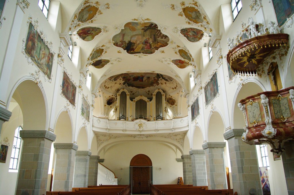 Schnis, Stiftskirche St. Bastian, Orgelemphore, Kanton St. Gallen (13.10.2010)