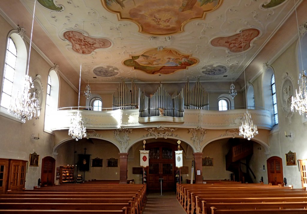 St.Mrgen, die Orgel aus dem Jahre 1777 in der Klosterkirche stammt von Andreas Silbermann, Jan.2012 