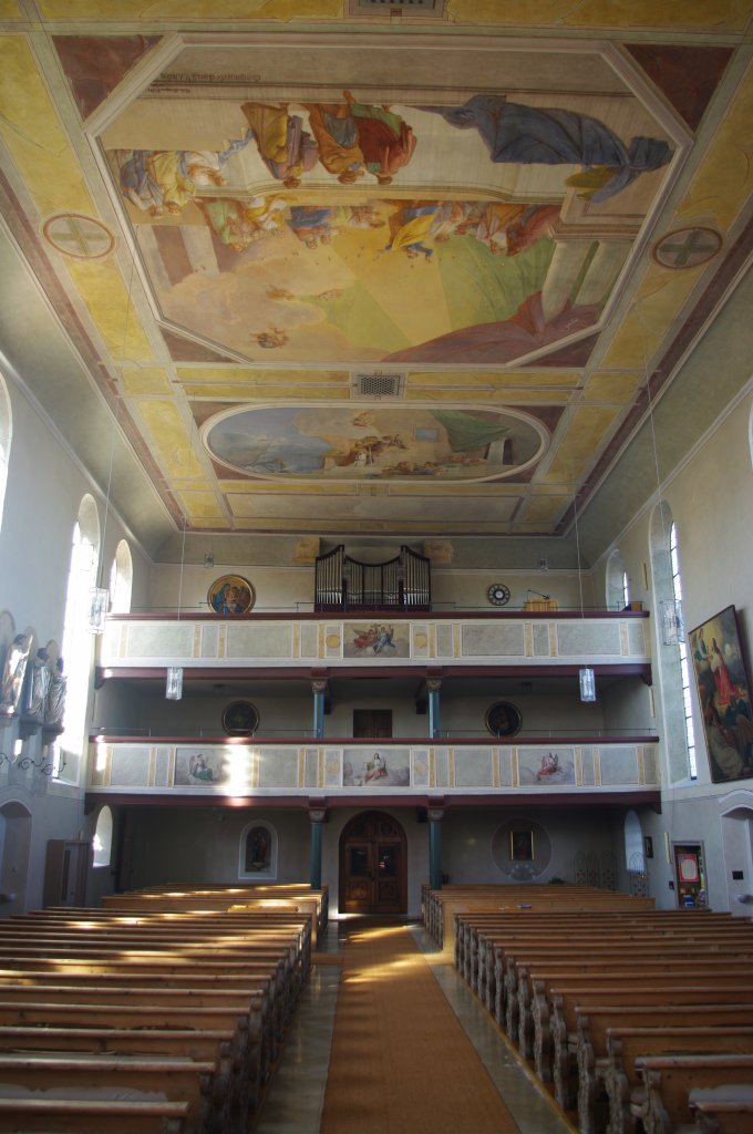 Unterthingau, St. Nikolaus Kirche, Fresken von Johann Georg Schilling, Orgel der 
Firma Ahlborn, Kreis Ostallgu (16.10.2011)