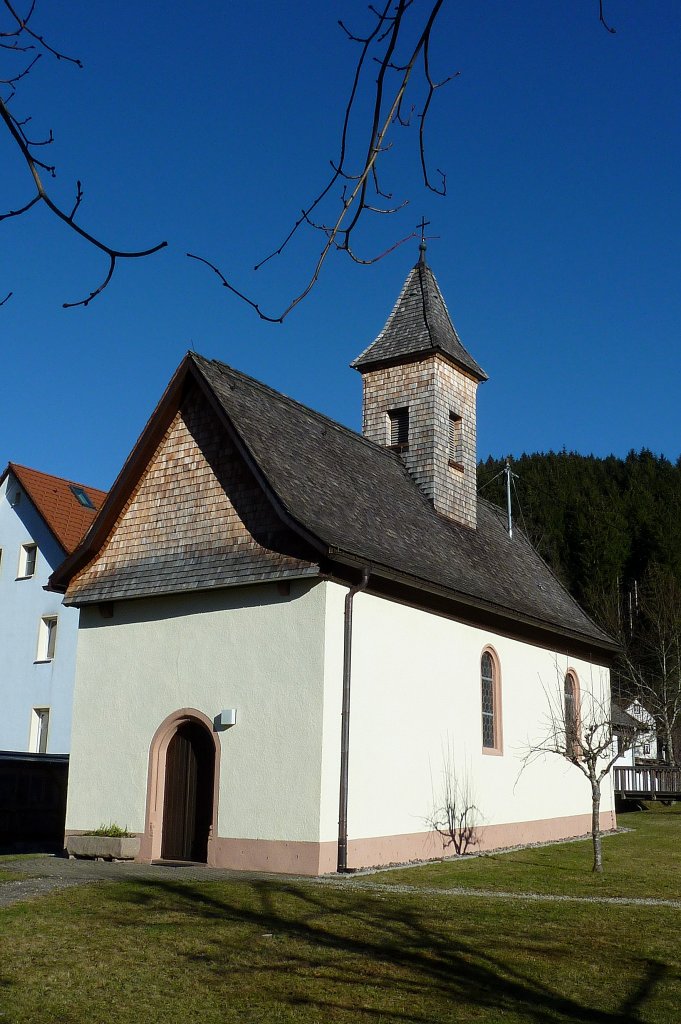 Wagensteig im Schwarzwald, die Nikolauskapelle, erbaut um 1600, 2008 renoviert, Jan.2012
