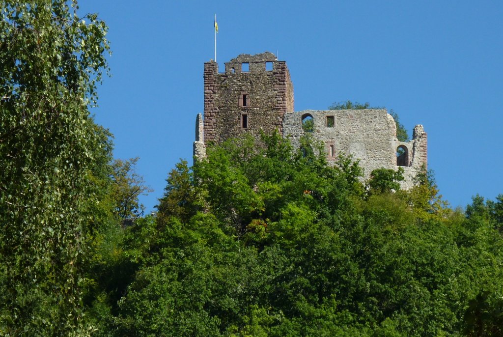 Waldkirch, die Ruine der 1260-70 erbauten Kastelburg, hoch ber der Stadt, Juli 2012