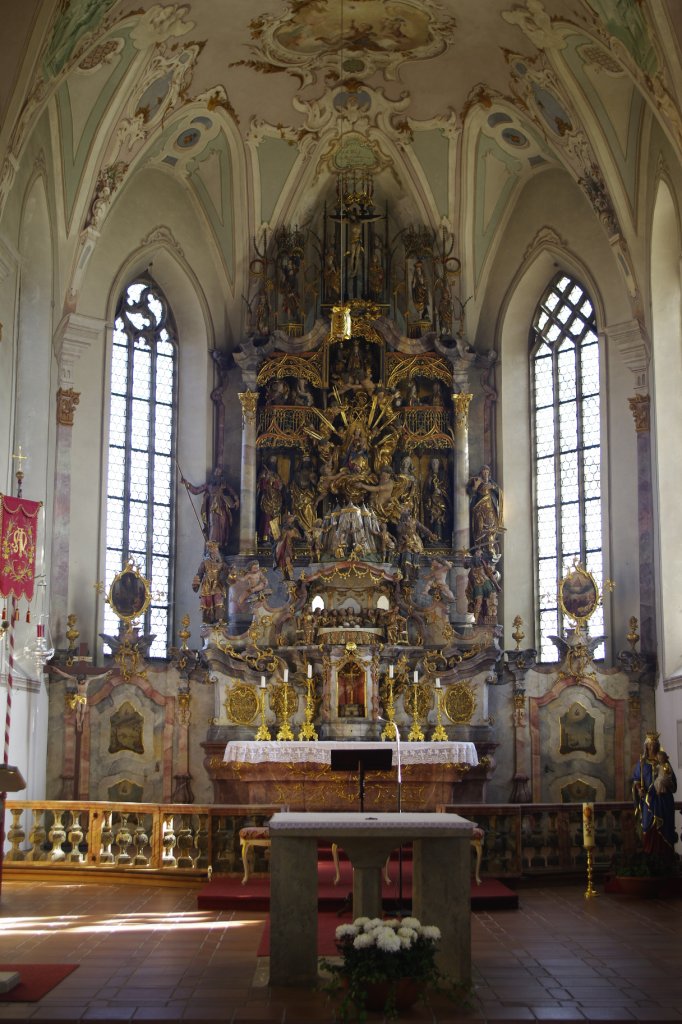Wallfahrtskirche Hl. Kreuz Maria Rain, barocker Hochaltar, Kreis Oberallgu 
(06.11.2011)