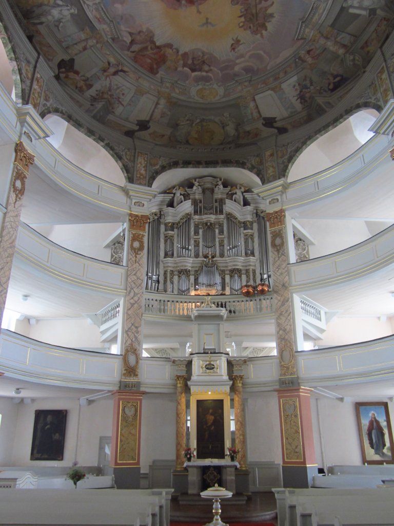 Waltershausen, Orgel der Stadtkirche, grte Barockorgel in Thringen von Tobias 
Heinrich Gottfried Trost (13.06.2012)
