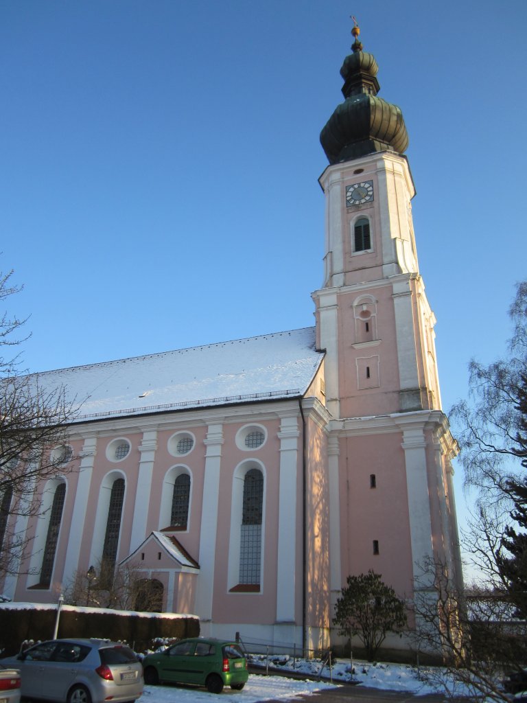 Wartenberg, Maria Geburt Kirche, erbaut von 1719 bis 1724 durch Baumeister Anton 
Kogler (10.02.2013)