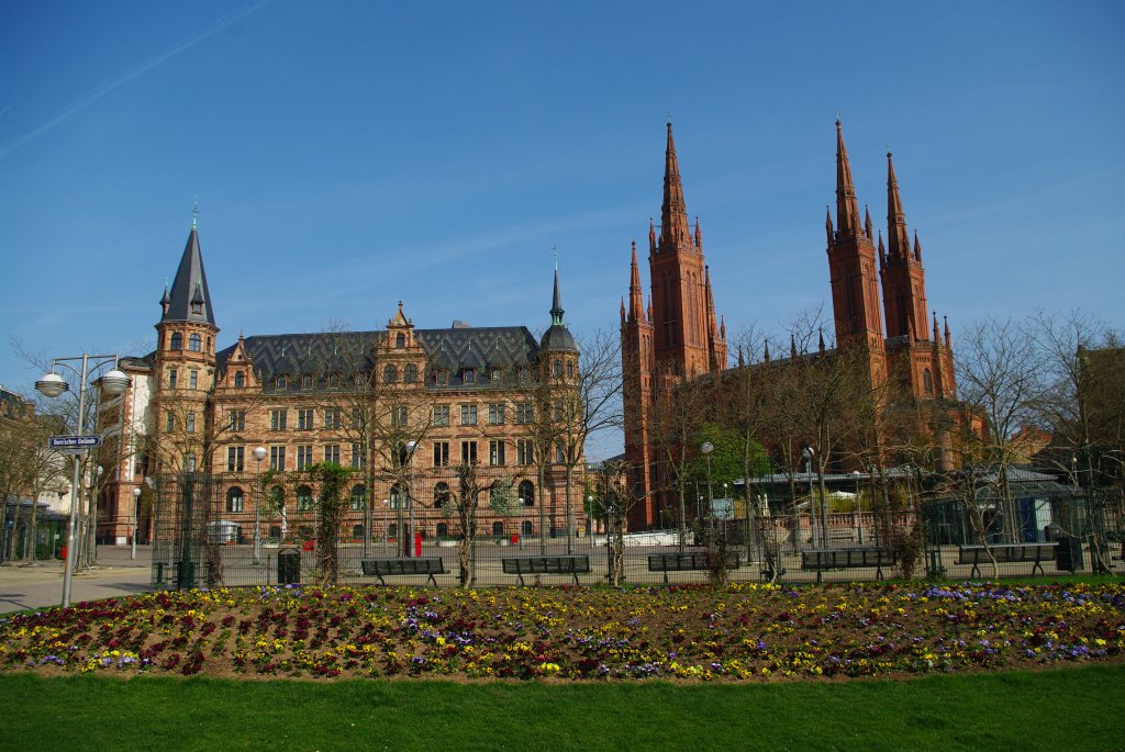 Wiesbaden, Rathaus und Marktkirche (10.04.2009)