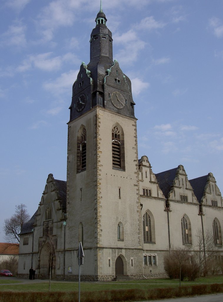 Wittenberg, Ev. Christuskirche, erbaut von 1907 bis 1908 von Friedrich Beisner 
(18.03.2012)
