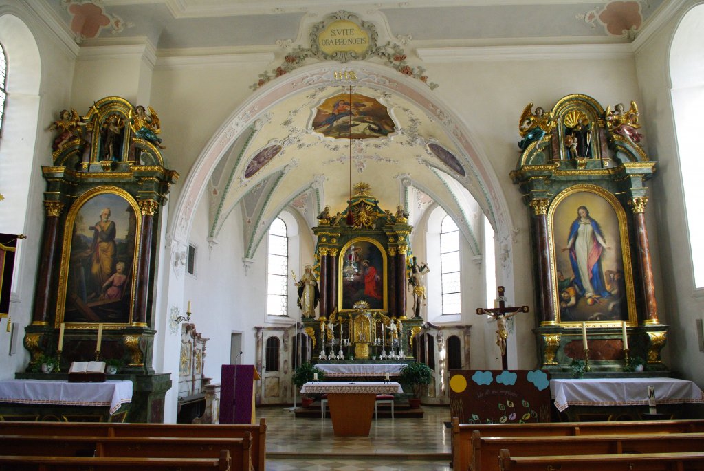 Wolfertsschwenden, Chorraum der St. Vitus Kirche, Landkreis Ostallgu 
(09.04.2011)