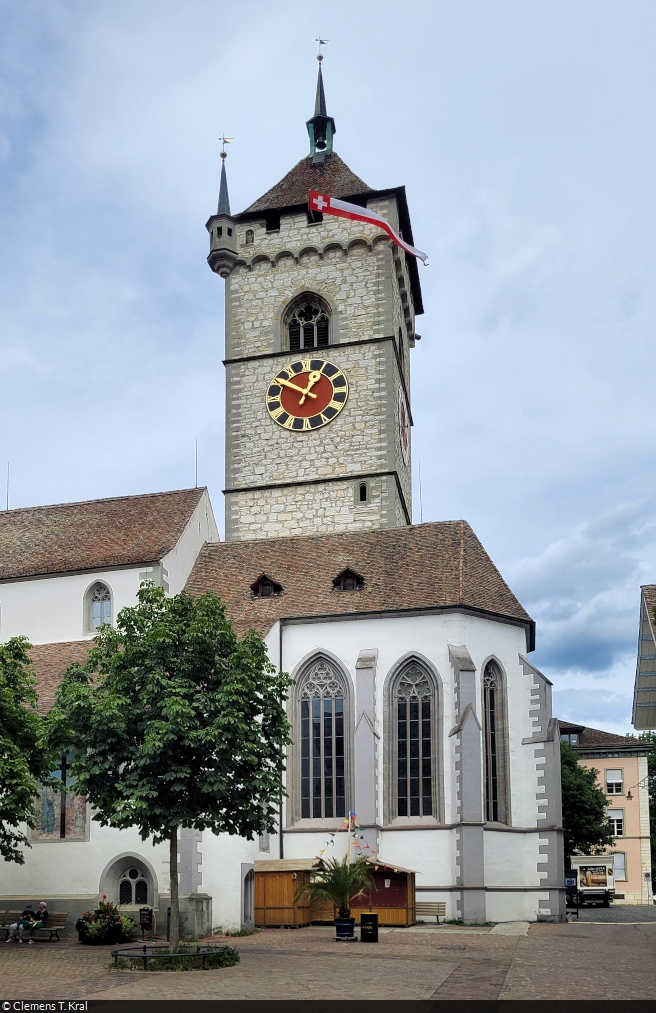 68 Meter hoher Turm der evangelischen Kirche St. Johann in Schaffhausen (CH).

🕓 28.7.2023 | 12:51 Uhr
