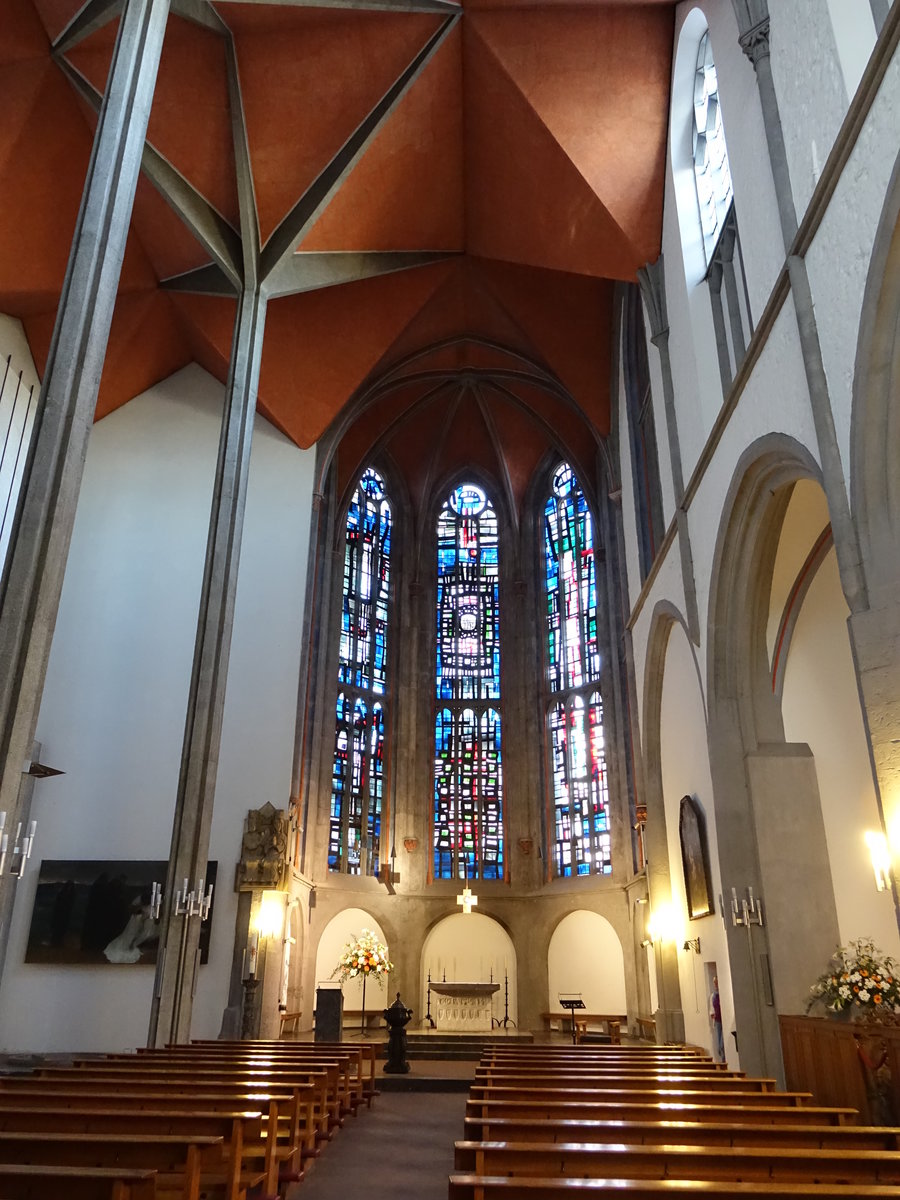 Aachen, Innenraum der St. Foillan Kirche, erbaut bis 1482 (04.05.2016)
