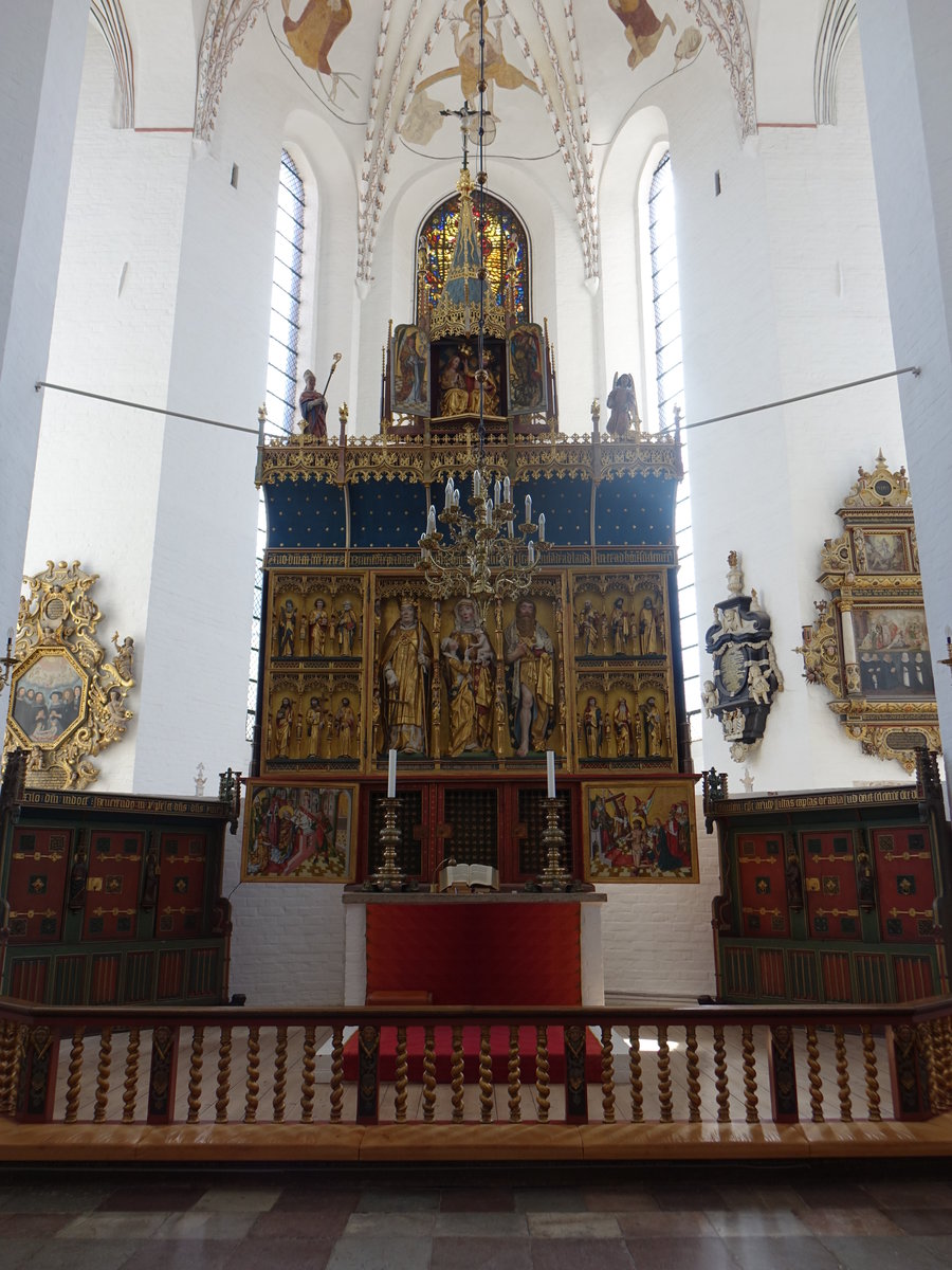 Aarhus, der Hochaltar wurde vom Lbecker Bildhauer Bernt Notke geschnitzt und am Ostersonntag 1479 geweiht (07.06.2018)