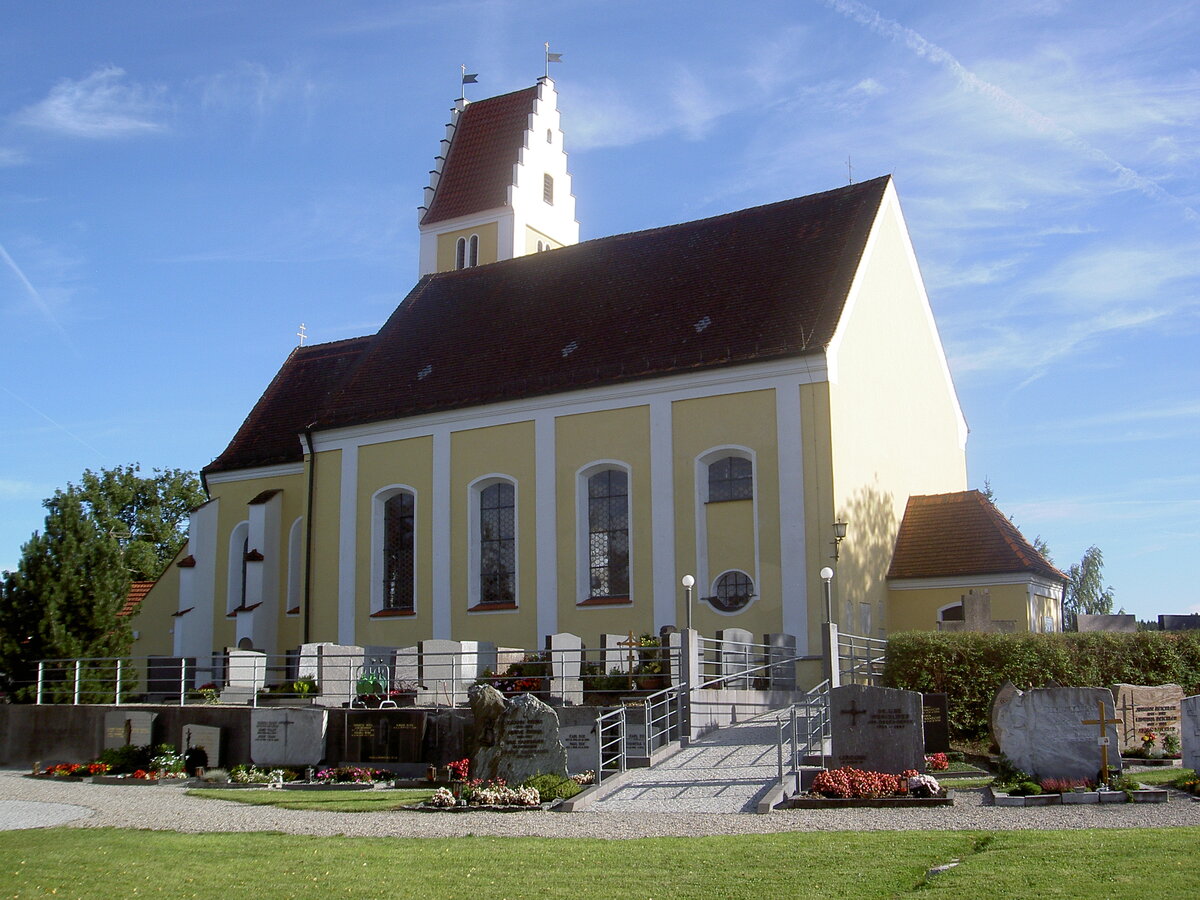 Adelzhausen, Pfarrkirche St. Elisabeth, Langhaus erbaut 1757 (29.09.2011)