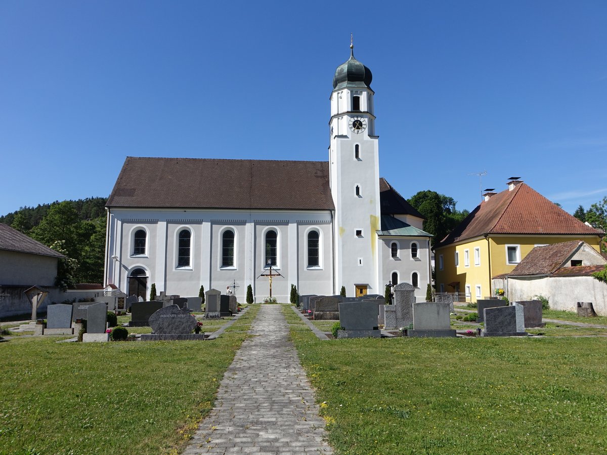 Adertshausen, kath. Pfarrkirche St. Peter, erbaut bis 1889 (11.06.2017)