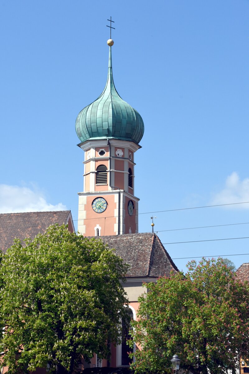 ALLENSBACH, 03.05.2023, Turm der Kirche St. Nikolaus