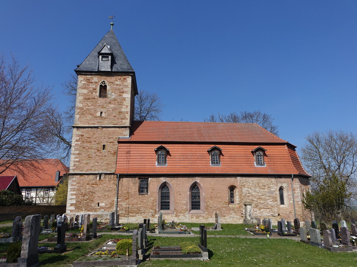 Allmenhausen, evangelische St. Maria Kirche, Saalkirche von 1501 (07.04.2023)