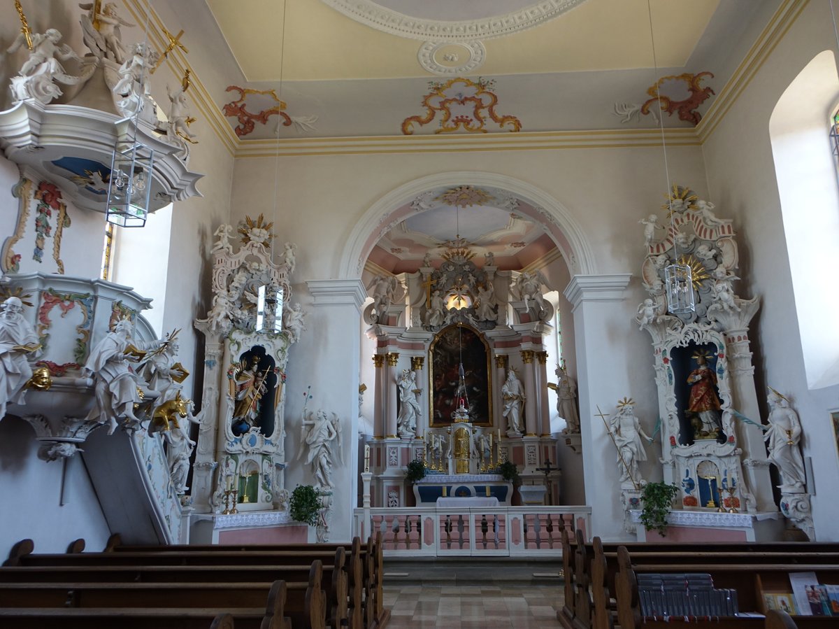 Althausen, barocke Altre in der kath. Pfarrkirche St. Cyriakus (07.07.2018)