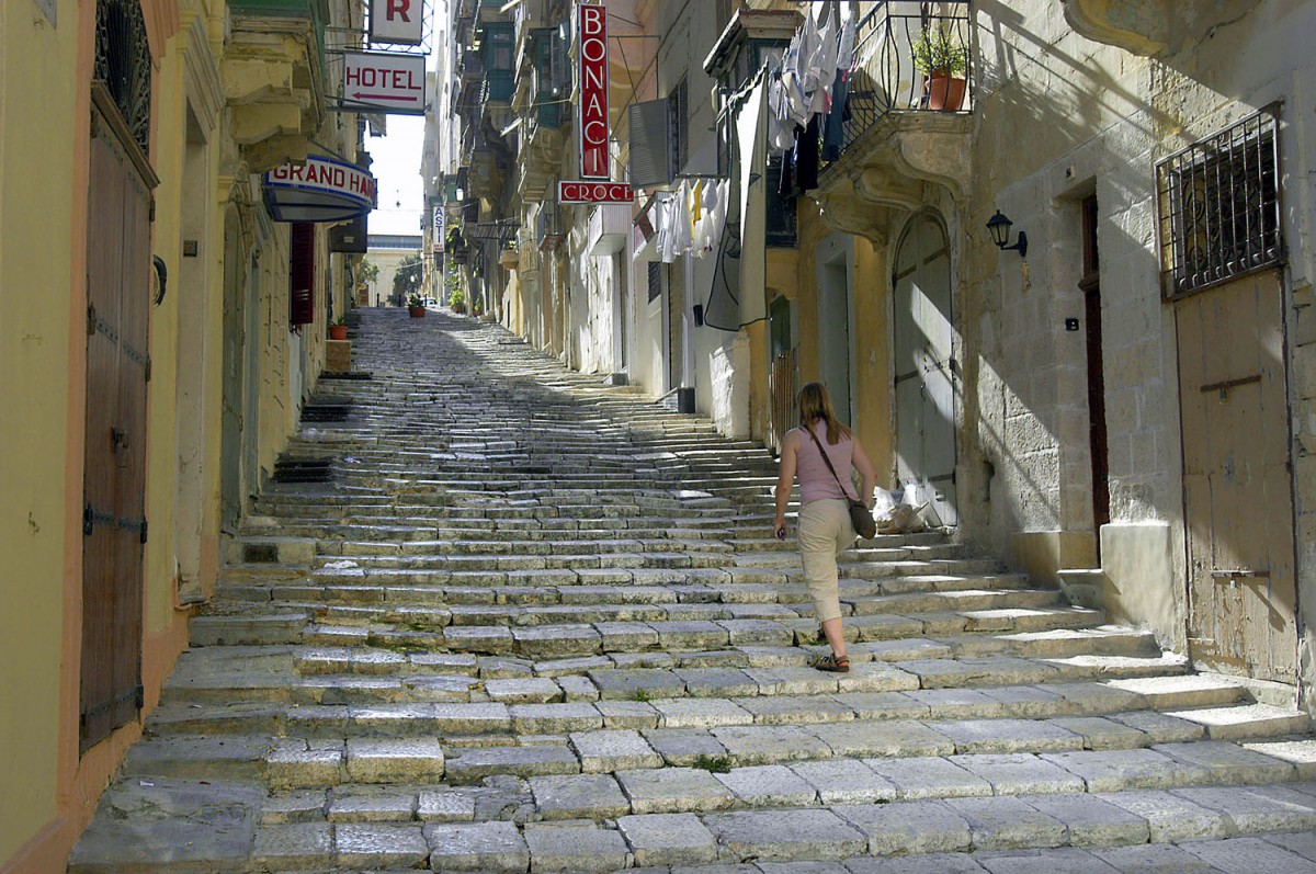 Altstadt in Valletta - Malta. Aufnahme: Oktober 2006.