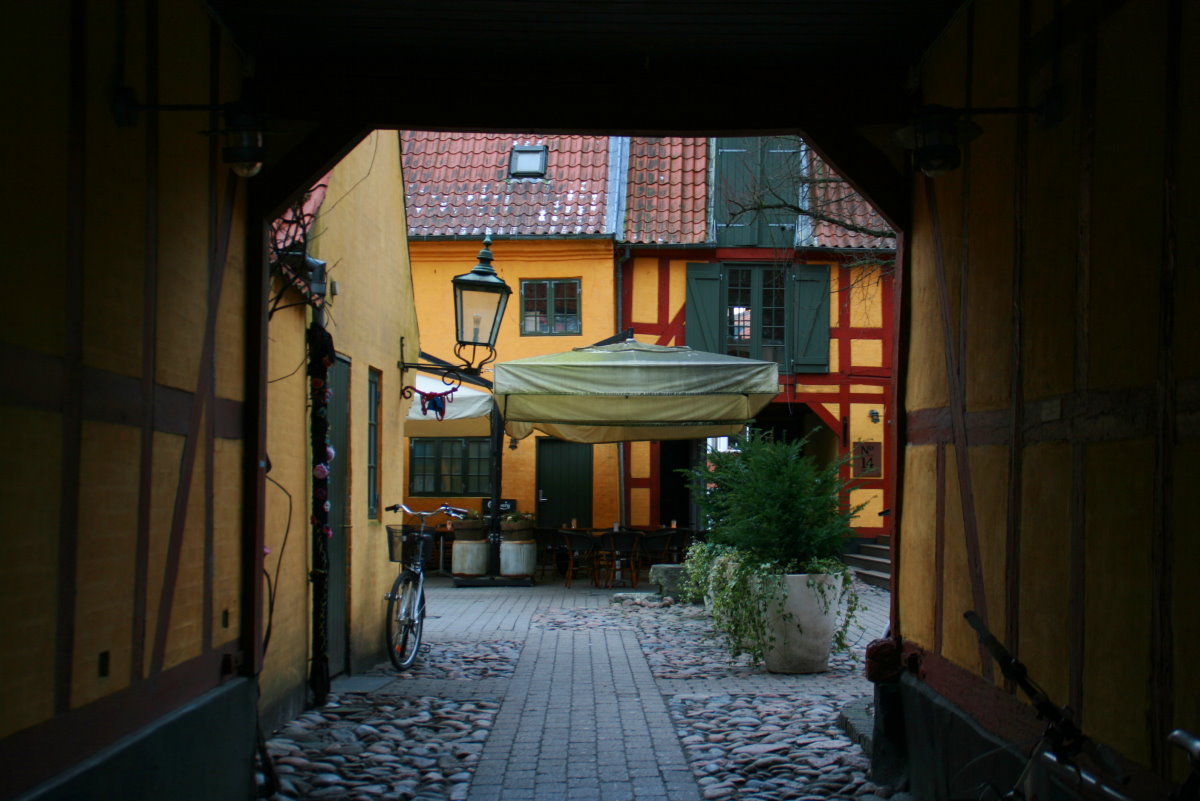Am Eingang vom Konrads-Caf in Vejle; 09.02.2013