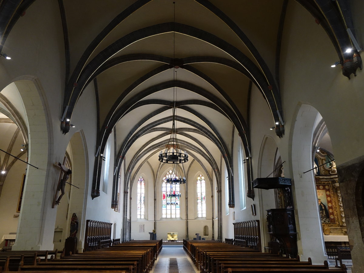 Annecy, Innenraum der St. Maurice Kirche, erbaut ab 1445 (17.09.2016)