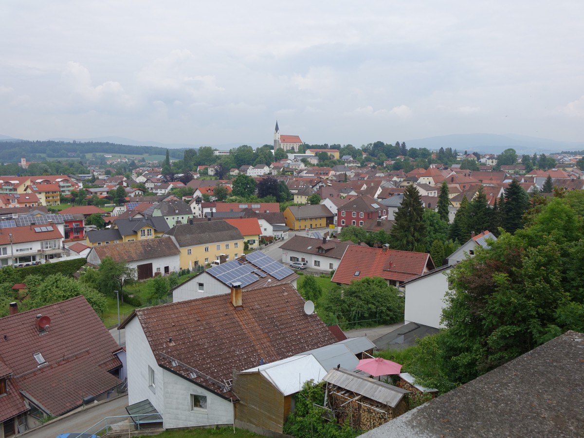 Ausblick auf den Rohrberg mit der St. Michael Kirche in Hengersberg (25.05.2015)