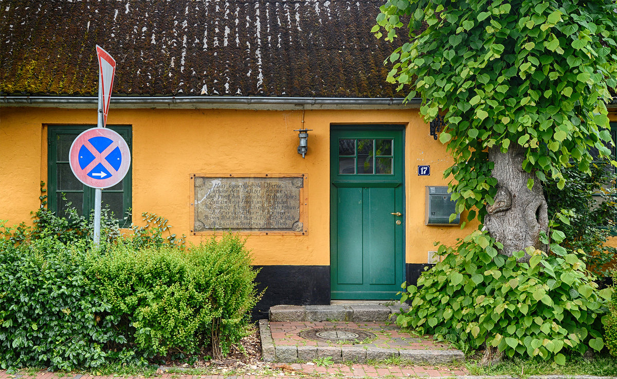 Ausschnitt eines Hauses in Kupfermhle (Gemeinde Harrislee). Aufnahme: 1. Juni 2019.