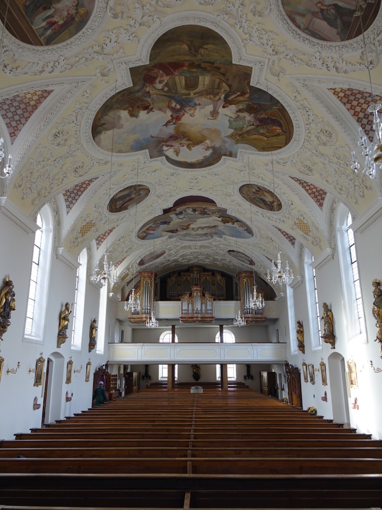 Bad Wrishofen, Orgelempore mit Klais-Orgel von 1991 in der Stadtkirche St. Justina (26.01.2016)